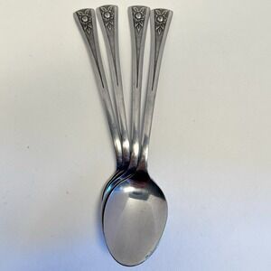 Oneida Northland Pasadena Sugar Spoons Set of 4 Stainless Korea Flatware